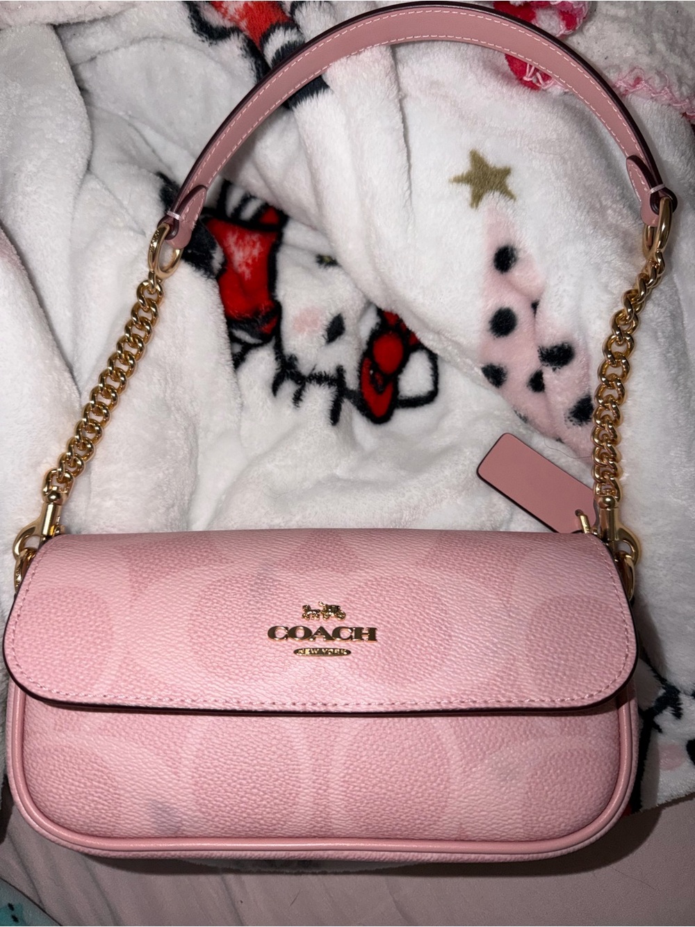 Coach Pink clap bag